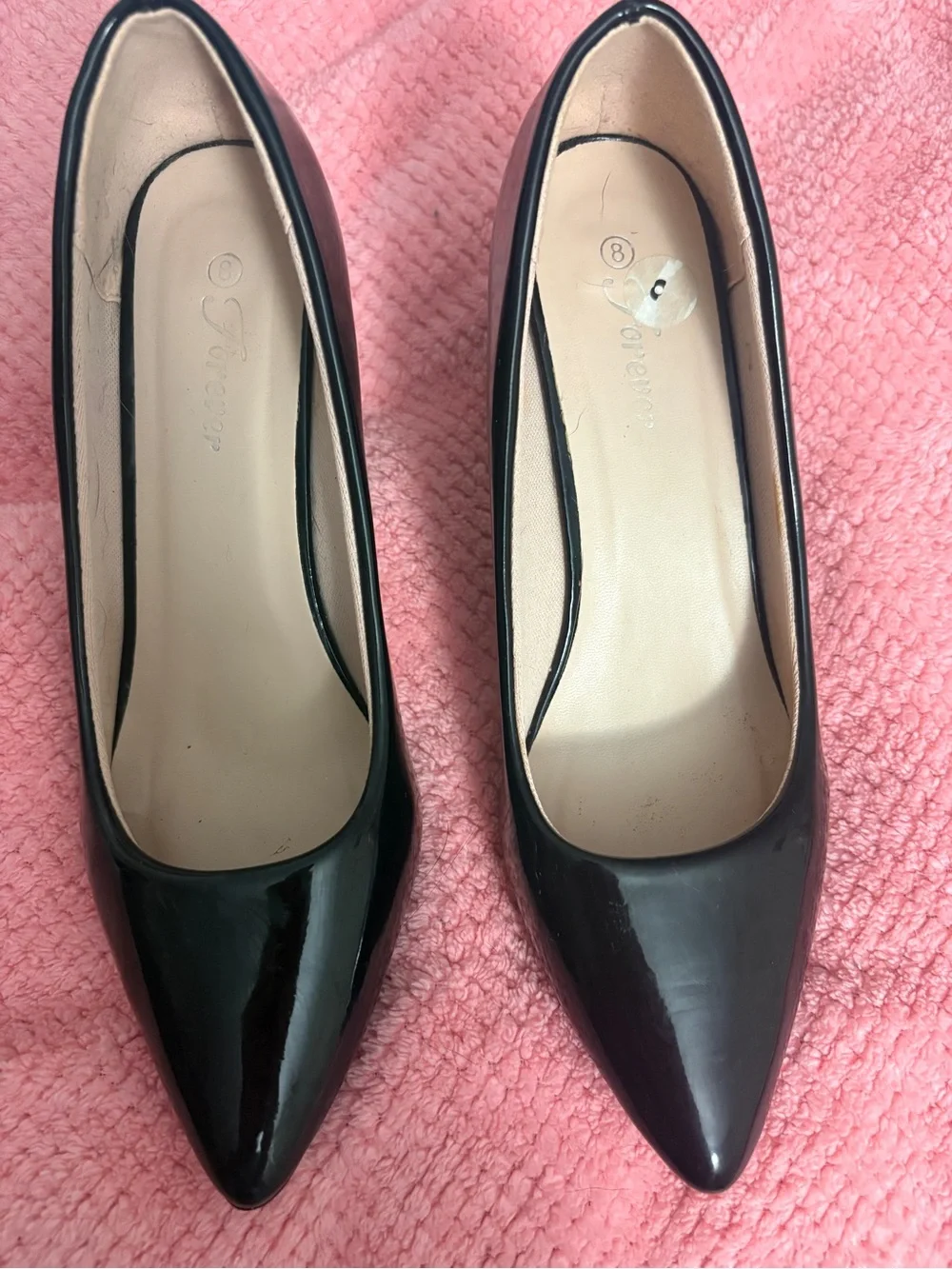 Forever 21 Black Patent Pointed-Toe Heels